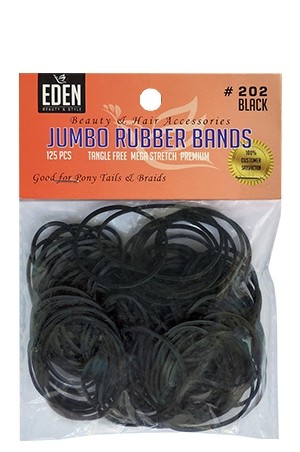 [EDEN #202] Jumbo Rubber Bands -125pcs/Black -dz 