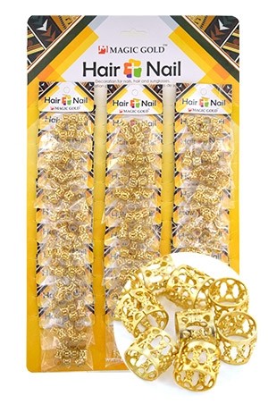 [#CX7200 ] Gold Hair & Nail Ring Bead [36/pk]-pk