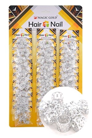 [#CX7201 ] Silver Hair & Nail Ring Bead [36/pk]-pk