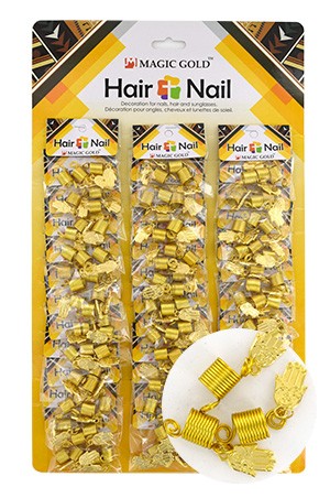 [#CX7210 ] Gold Hair & Nail Ring Bead [36/pk]-pk