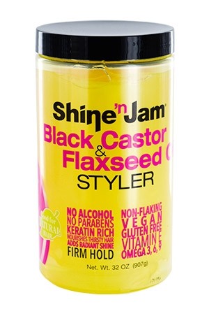 [Ampro-box#44]  Shine n Jam - Black & Castor Flaxseed Oil (32 oz)