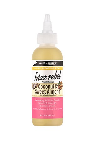 [Aunt Jackie's-box#28]  Natural Growth Oil Frizz Rebel-Coconut & Sweet Almond (4oz)