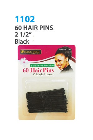 [Magic Gold-#1102] Hair Pins 2 1/2" (#Black) -dz