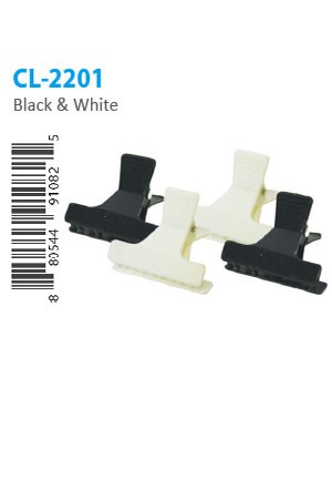 Butterfly Clamp (S) #CL2201 Black & White -pk