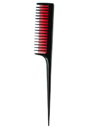 [#CO6129] Tail Comb w Double Rack Teeth (24pc/jar)