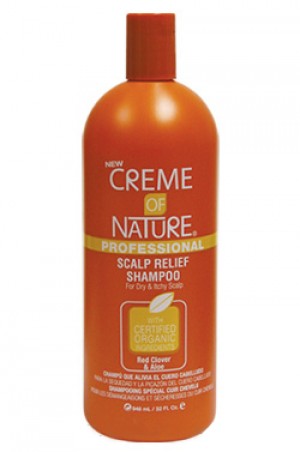 [Creme of Nature-box#33] Red Clover & Aloe Scalp Relief Shampoo (32oz) for Dry & Itchy Scalp