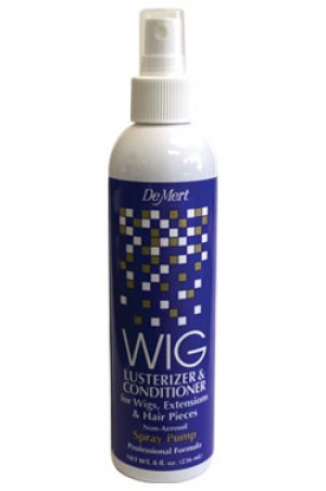 [De Mert-box#10] Wig Lusterizer & Conditioner Spray Pump (8oz) for Wigs, Extensions & Hair Pieces