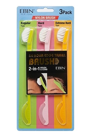 Ebin 24hr Edge tamer Brush 2in1 Nylon 3pcs/pack	