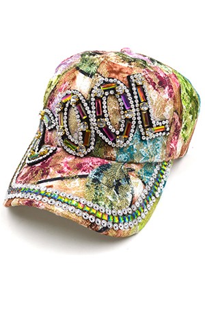 [#CAP400] Fashion Flower Stone Cap  