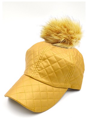 [#CAP6402] Fashion Fur PomPom Hat