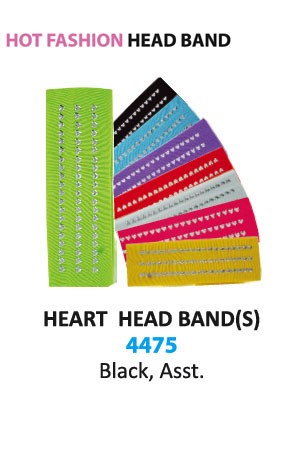 MGC Plain Head Band [Heart] #4475 Asst -dz