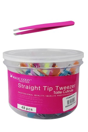 [Magic Collection-#NC5074] Slant-Tip Tweezers(Color) (48 pc/jar) -jar