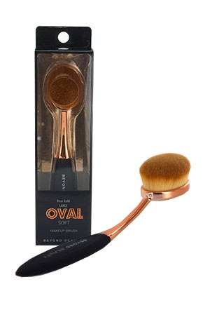 [Oval- #30023] Soft Makeup Brush Rose Gold -Large