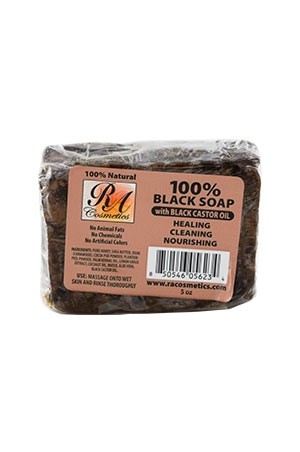[RA Cosmetics-box#35] Black Soap Bar w/ Black Caster Oil (5 oz)