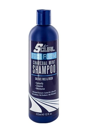 [Scurl-box#24] Free Flow Charcoal Mint Shampoo (12 oz) 