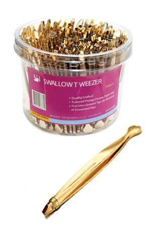 [Magic Gold #90663] Slant Swallow Tip Tweezer (144pc/jar) -jar