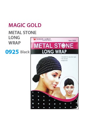 [MGC-#0925] Metal Stone Long Wrap (Black) -dz