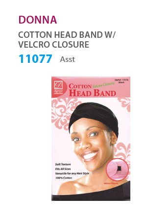 [#11077] Donna Cotton Head Band with Velcro (Mix) -dz