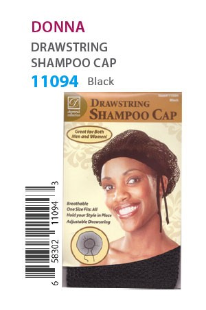 [Donna-#11094] Drawstring Shampoo Cap (Black) - Dz
