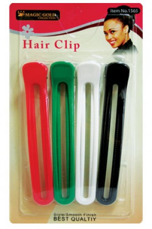 [Magic Gold] 4pc Large Plastic Hair Clips #1565
