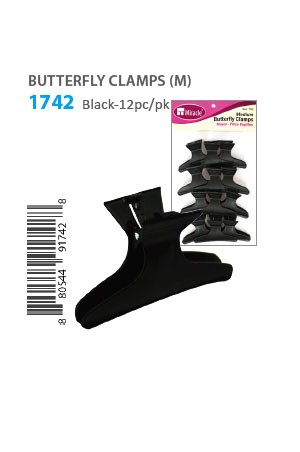 Butterfly Clamp (M) #1742 Black [High Quality] -pk