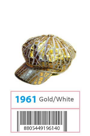 Leopard Hat #1961 Gold/White