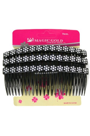 [Magic Gold] Comb Hair Pin (3pc/pk) #2151 Black - 10pk