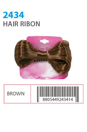 Hair Ribon #2434 Brown - dz