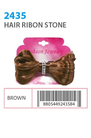 Hair Ribon Stone #2435 Brown - dz