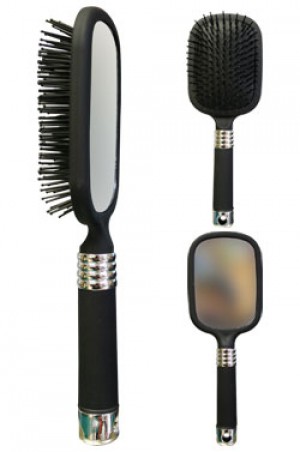 Paddle Brush w/ Mirror #0201 Black -pc