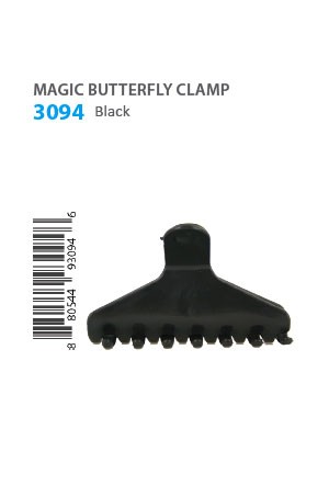 Butterfly Clamp (M, Round Teeth) #3094 Black -pk