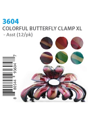 Colorful Butterfly Clamp XL #3604 -dz