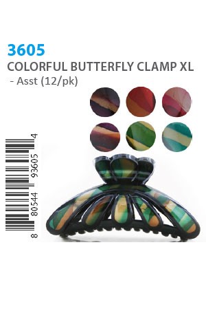 Colorful Butterfly Clamp XL #3605 -dz