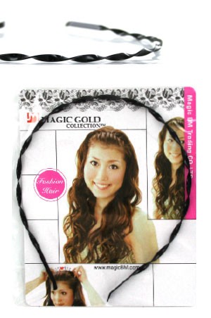 [Magic Gold-#5167] Metal Hair Band (Black) -dz