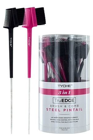 [Nicka K-#TBEDB3] Tyche 3 in 1 TruEdge Brush & Comb Pintail (48pc/jar) -jar