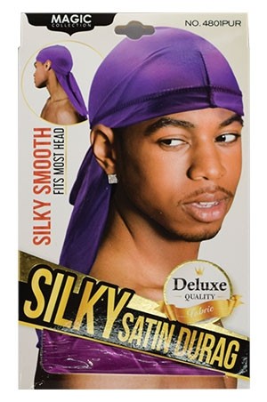 [Magic Collection #4801PUR] Silky Satin Durag-Purple -dz