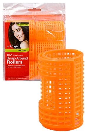 [Magic Collection #122SJ] Snap-Around Rollers (6pc/pk) Orange -pk