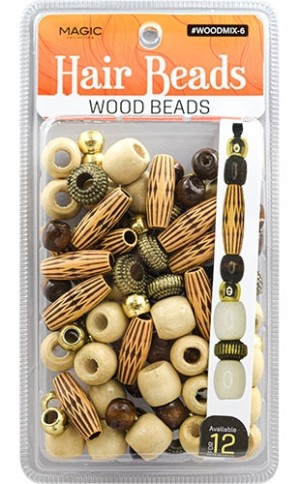 [Magic collection] Wood Bead Mix Design-6-pc