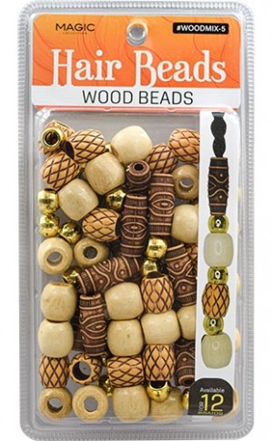 [Magic collection] Wood Bead Mix Design-5-pc