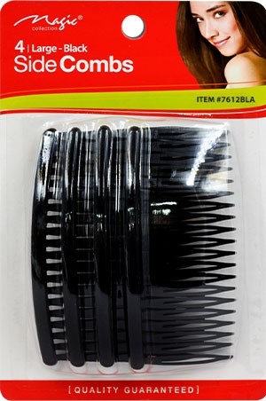 [Magic Collection #7612BLK] Side Comb 4" (4pc/cd)-dz