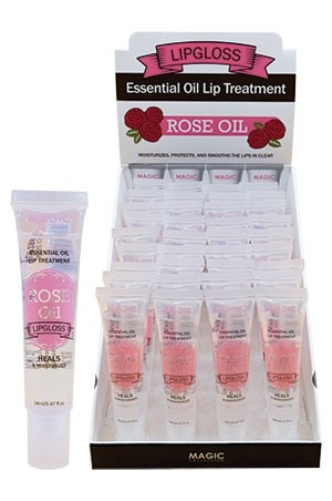 [Magic Collection-#LIP28ROS] Essential Oil LipGloss-Rose Oil (36pc/ds)-ds