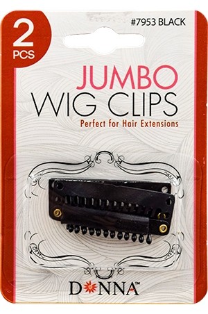 [Donna-#7953] Wig Clip-Jumbo (Black/2pc)-dz
