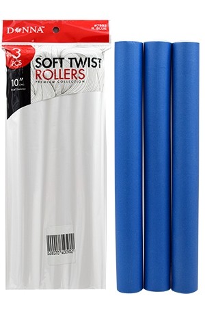 [#7992] Donna Soft Twist Rollers 1 1/4x10" R Blue-pk