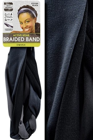[Donna-#22289] Active Wear Breaided Band (Black)-dz