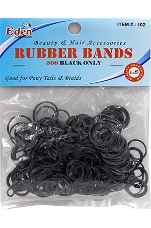 [#102] Eden Rubber Band (300pc-3 sizes)(Black 12pk/dz) -dz