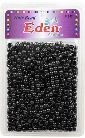 [ #BR1BK] Eden XLG Blister Round Bead-Black -pk