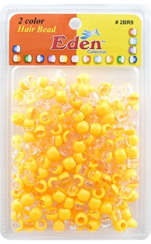 [#2BR9-Clear/Yel] Eden 2 Color X-LG Blister Med Round Bead-pk