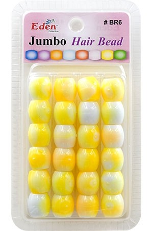 [ #BR6WYEL] Eden Jumbo 2 Tone Color Bead-YellowTone(24ea/pk)-pk