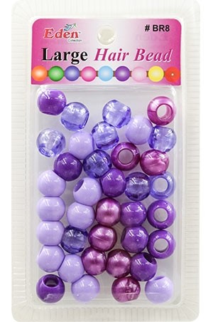 [#BR8PUR6] Eden LG Blister Round Bead-Purple(32ea/pk) -pk