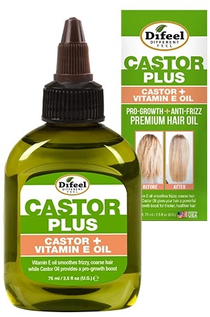 [Sunflower-box#121] Difeel Caster + Vit. E  Premium Hair Oil(2.5oz)